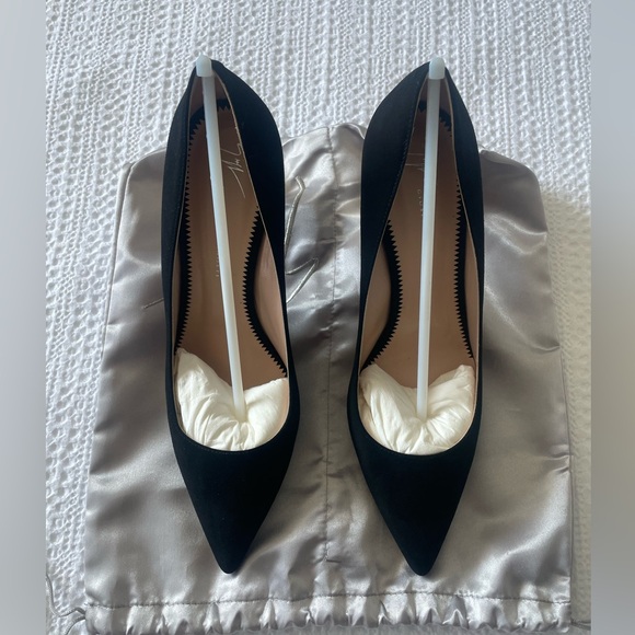 Giuseppe Zanotti Black Suede High Heels w/ Lightning Bolt Detail Size EU40